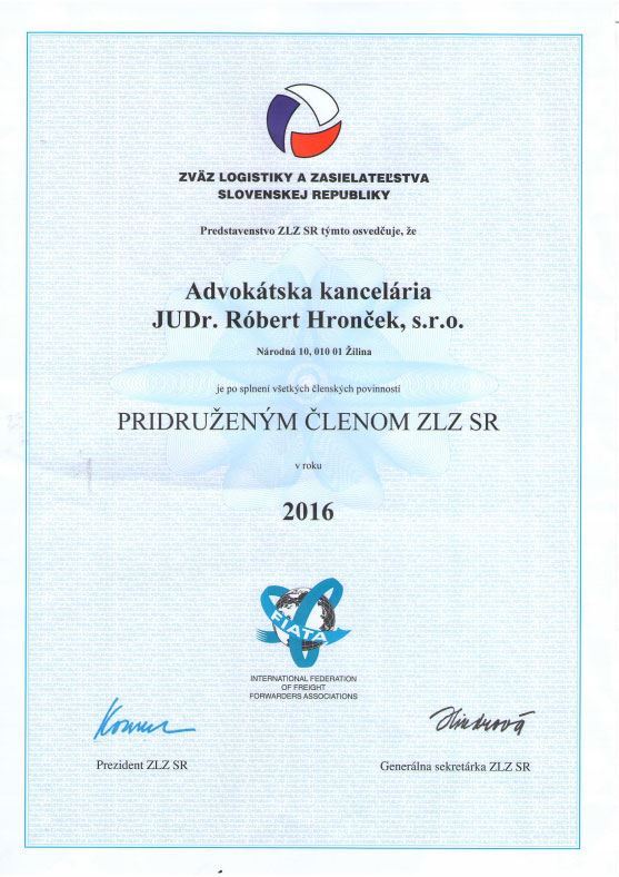 2017 Zväz logistiky a zasielateľstva Slovenskej republiky