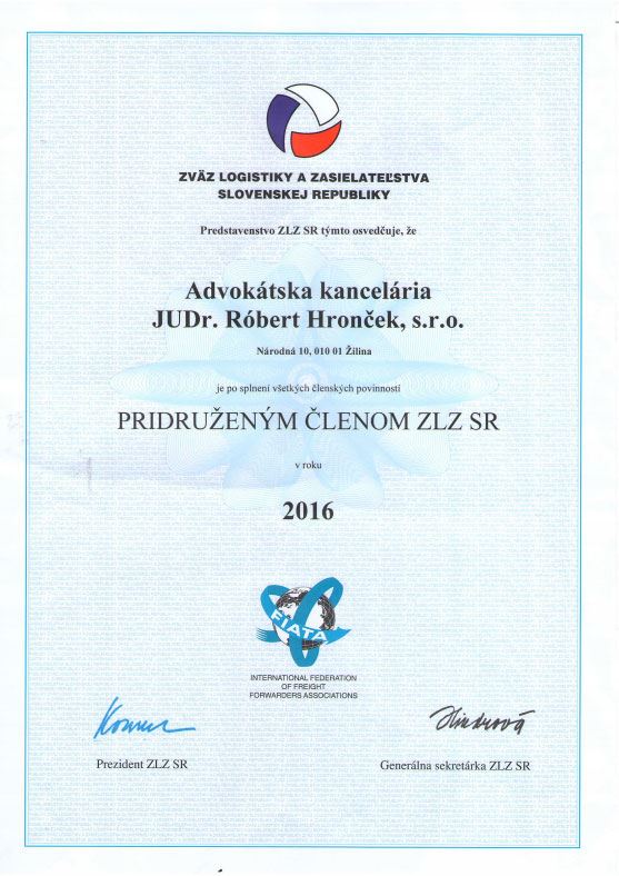  Association of Logistics and Forwarding of the Slovak Republic